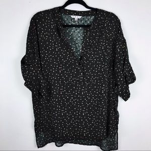 CAbi Short Sleeve Swiss Dot Dolman Top- Size Large